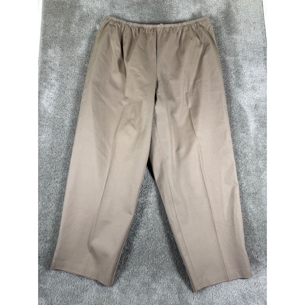 Eileen Fisher Woman Tan Organic Cotton Stretch Side Zip Pants Size 1X